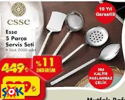 ESSE 5 PARÇA SERVİS SETİ ESSE 5 PARÇA SERVİS SETİ